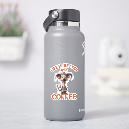 STICKER LIFE IS BETTER WITH A COFFEE, LION (HydroFlask)