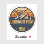 Sticker Lighthouse Point, Floride (Feuille)