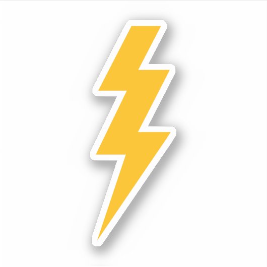 Sticker Lightning Bolt Yellow (Devant)