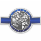 Sticker Ligne Bleue fine Coupe personnalisée (Devant)