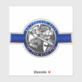 Sticker Ligne Bleue fine Coupe personnalisée (Feuille)