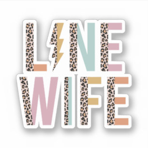 Sticker Ligne Cadeau Femme, Lineman Femme Leopard