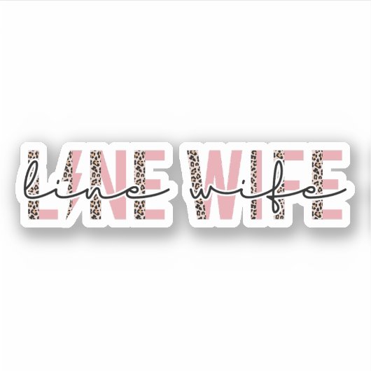 Sticker Ligne Cadeau Femme, Lineman Femme Leopard (Devant)