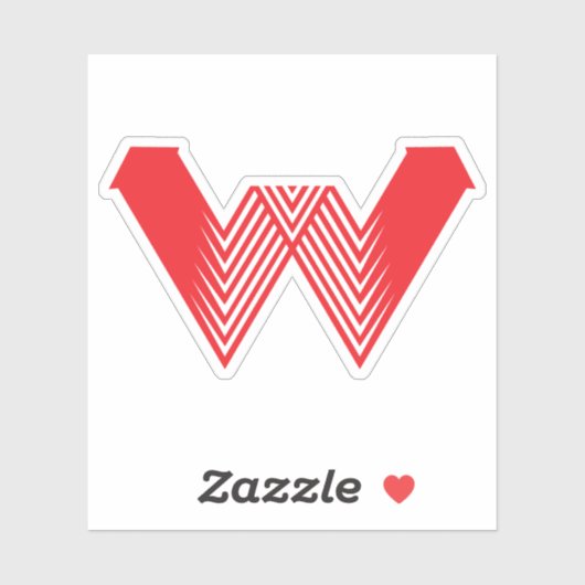 Sticker ligne créative Red Arrow lettre W (Feuille)