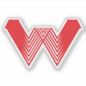 Sticker ligne créative Red Arrow lettre W (Devant)