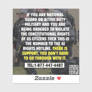 Sticker Ligne d'assistance pour les droits GI