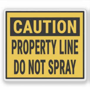Sticker Ligne de propriétés de prudence Ne pas vaporiser