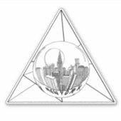 Sticker Lignes simples géométriques de New York blanc et n (Devant)