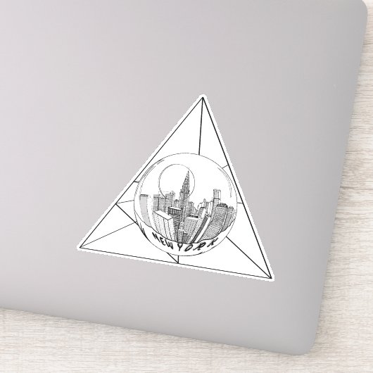 Sticker Lignes simples géométriques de New York blanc et n (Détail)