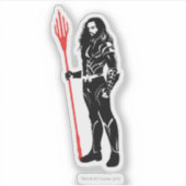 Sticker Ligue de Justice | Aquaman Pose Noir Pop Art (Devant)