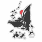 Sticker Ligue de Justice | Batman dans le nuage de chauves (Devant)