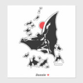 Sticker Ligue de Justice | Batman dans le nuage de chauves (Feuille)