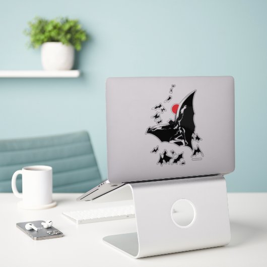 Sticker Ligue de Justice | Batman dans le nuage de chauves (Ordinateur portable sur le bureau)