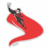 Sticker Ligue de Justice | Superman Flying Noir Pop Art (Devant)