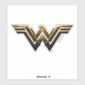 Sticker Ligue de Justice | Symbole métallurgique Wonder Wo (Feuille)