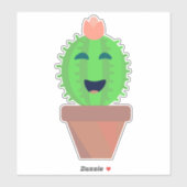 Sticker Lil Cactus Cute Cartoon Cactus (Feuille)
