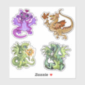 Sticker Lil Dragons adorable Baby Dragon conceptions (Feuille)