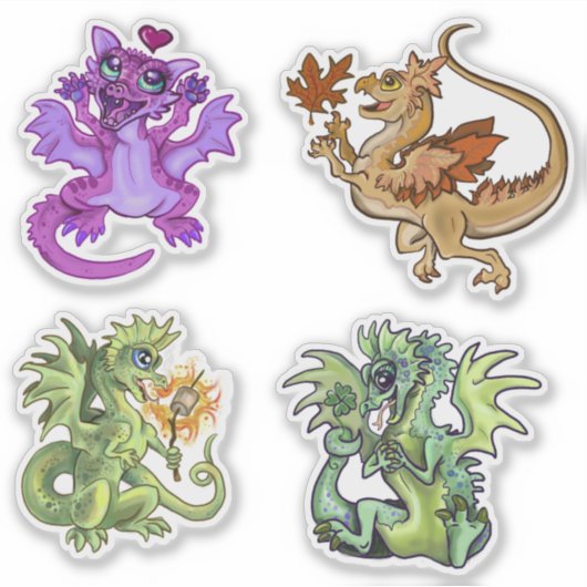 Sticker Lil Dragons adorable Baby Dragon conceptions (Devant)