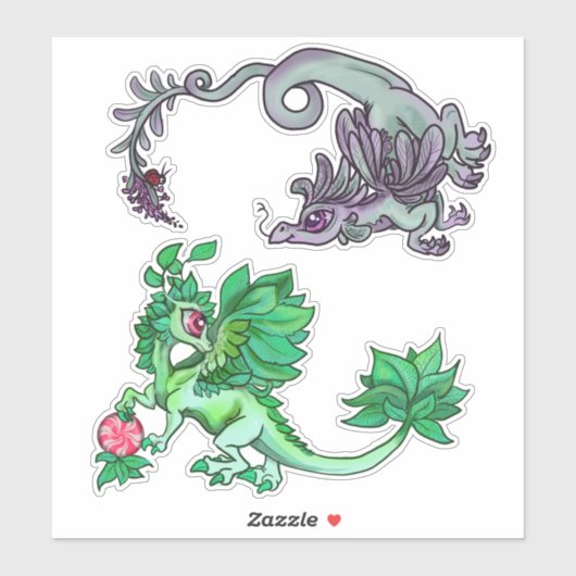 Sticker Lil Garden Dragons (Feuille)