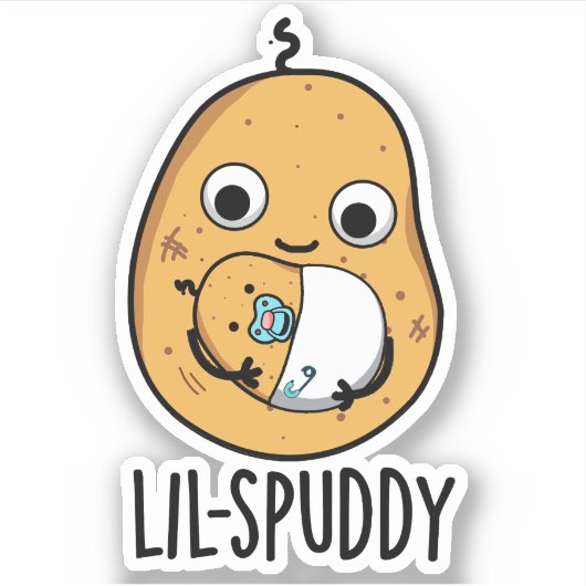 Sticker Lil Spuddy Funny Potato Pun (Devant)