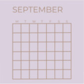 Sticker Lilac Calendrier de septembre non daté pour l'orga (Devant)