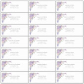 Sticker Lilac Lavender Mauve Script Floral Adresse d'hôte (Devant)