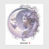 Sticker Lilac Lune Fée et Papillon (Feuille)
