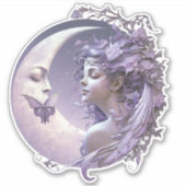 Sticker Lilac Lune Fée et Papillon (Devant)