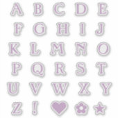 Sticker Lilac Monogramme Lettres Texte Alphabet Étoile car (Devant)