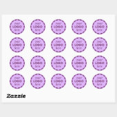 Sticker Lilac Purple Custom Logo Scalloped Circle (Feuille)