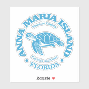 Sticker L'île Anna Maria (tortue de mer)