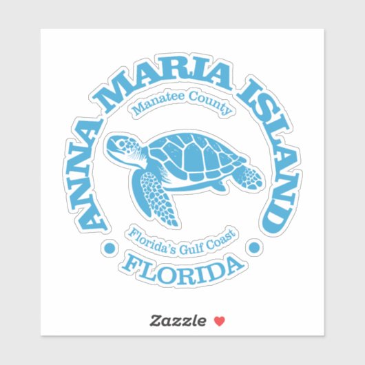 Sticker L'île Anna Maria (tortue de mer) (Feuille)