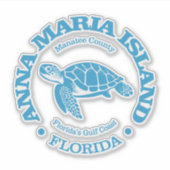 Sticker L'île Anna Maria (tortue de mer) (Devant)