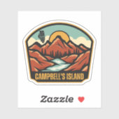 Sticker L'île de Campbell, Illinois (Feuille)
