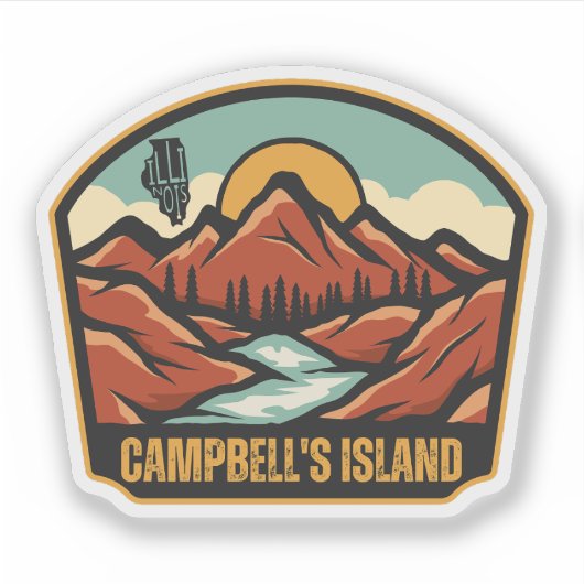 Sticker L'île de Campbell, Illinois (Devant)