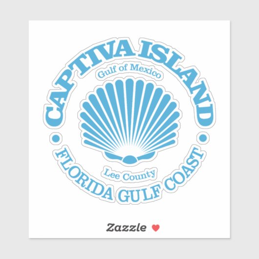 Sticker L'île de Captiva (coquillage) (Feuille)