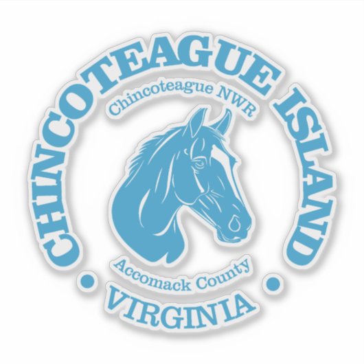 Sticker L'île de Chincoteague (poney) (Devant)