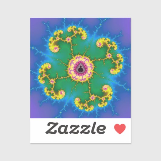 Sticker L'île fractale Mandala (Feuille)
