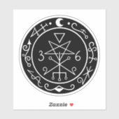 Sticker Lilith sigil. Phoque de déesse de la lune noire (Feuille)