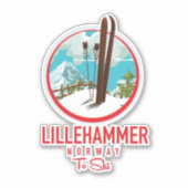 Sticker Lillehammer Norvège logo Ski (Devant)