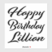 Sticker Lillian Nom Prénom Anniversaire de l'autocollant n (Feuille)