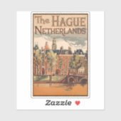 Sticker L'illustration de La Haye Pays-Bas (Feuille)