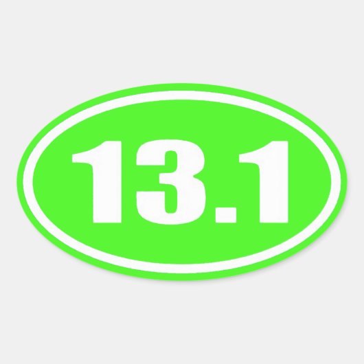 Sticker Lime Green 13.1 | Demi-marathon (Devant)