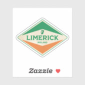 Sticker Limerick Irlande Vintage (Feuille)