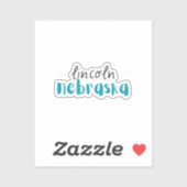 Sticker Lincoln Nebraska (Feuille)