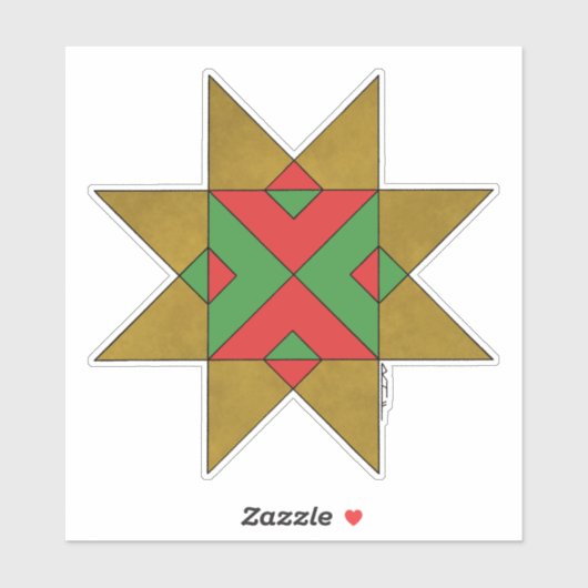 Sticker Lincolnshire Auseklis Witch Mark rouge et vert (Feuille)