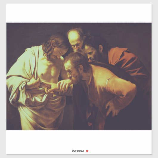 Sticker L'Incrédulité de saint Thomas par Le Caravage (Feuille)