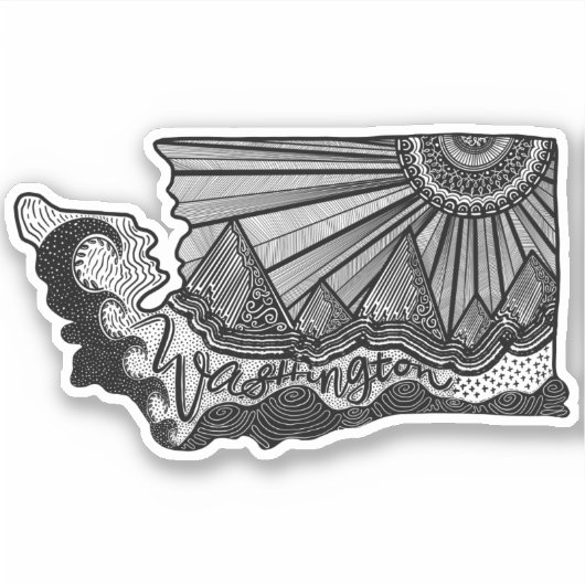 Sticker Lineart de Washington (Devant)