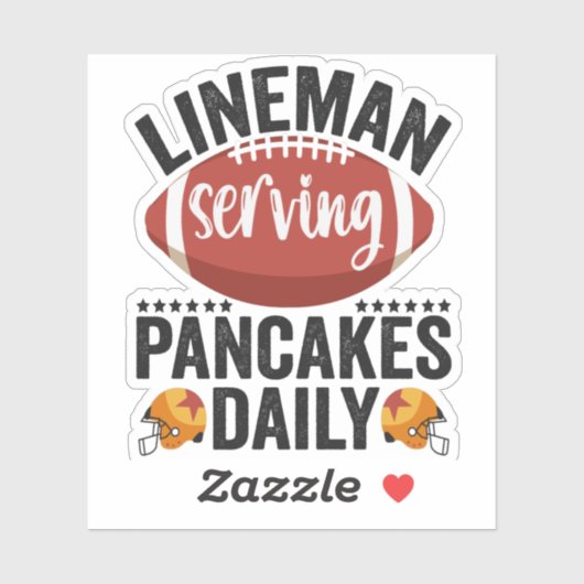 Sticker Lineman Servage Pancakes Daily Funny Football Cade (Feuille)