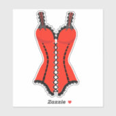 Sticker Lingerie rouge et noir (Feuille)